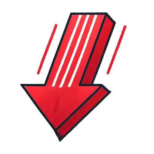 Arrow Down white background