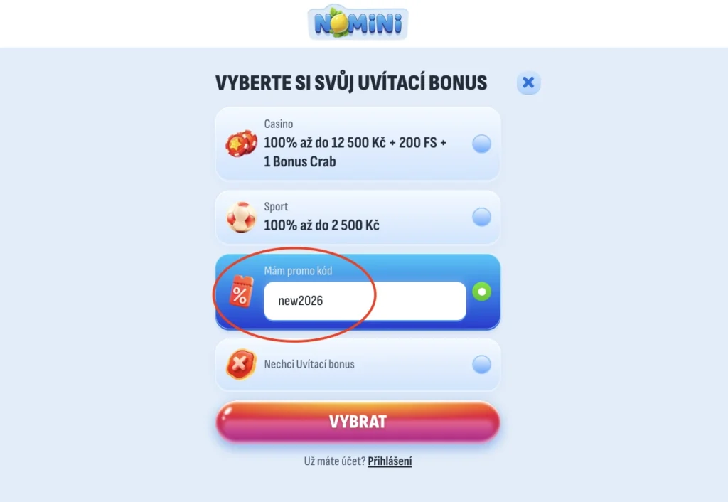 Vitamínový start - S promo kódem new2026 až 15 000 Kč + 250 free spinů!