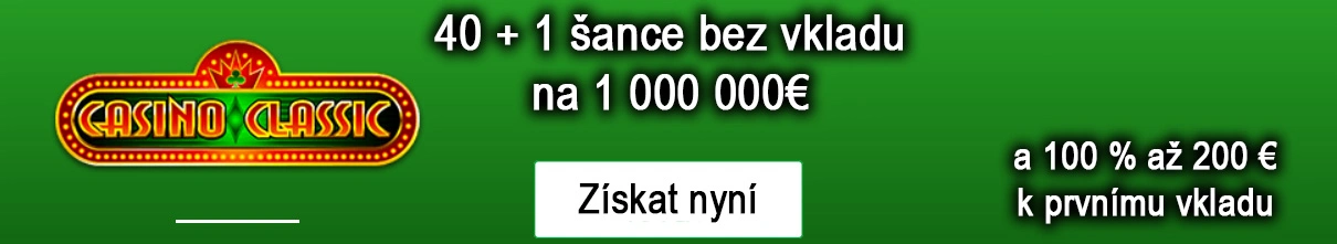 Casino Classic bonus za registraci - banner