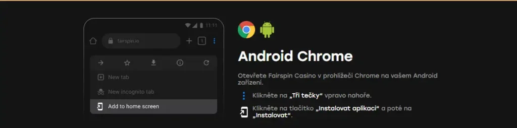 Fairspin na Androidu
