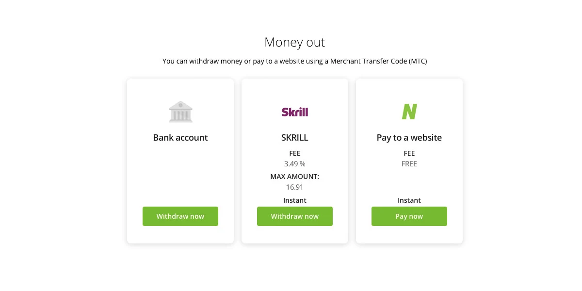 Výběr přes Neteller