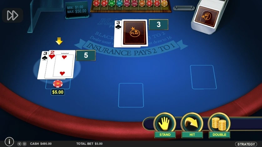 Rozložení karet na American Blackjack od pragmatic play
