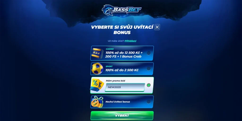 Registrace do kasina BassBet