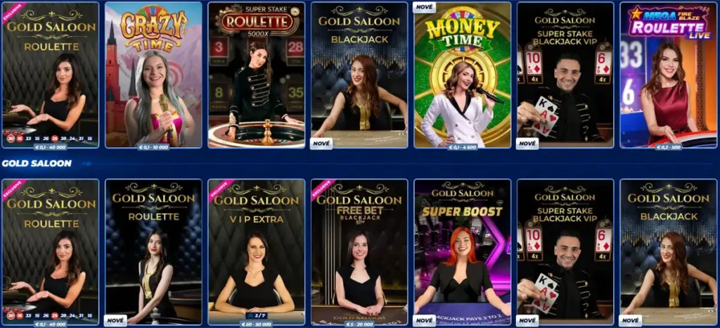 Nejlepší live casino hry