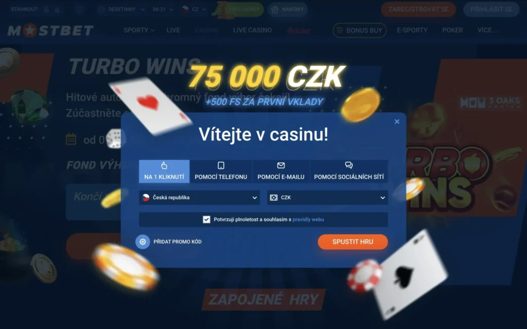 Turbo Wins v MostBet - 75 000kč