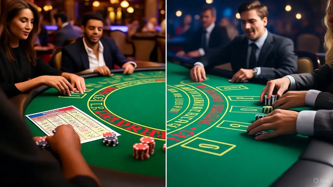 Blackjack stůl v casinu