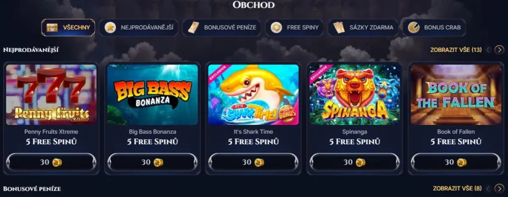 Bonusový obchod Cazeus