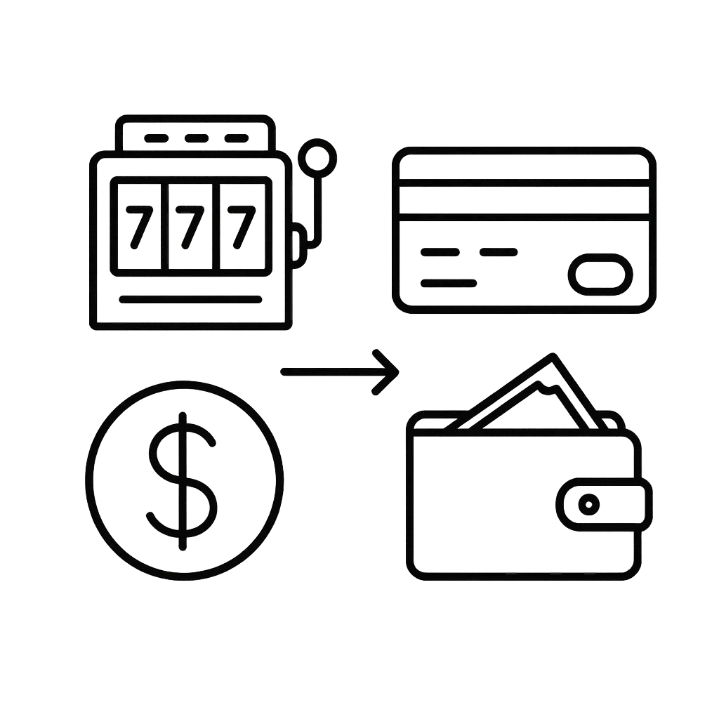 ilustrace znázorňující proces výběru z online casina