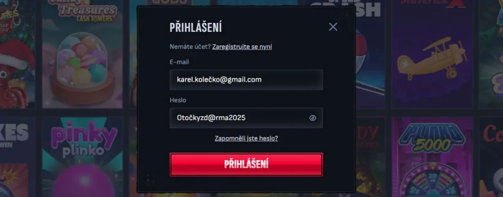 Bezpečné přihlášení ke hrám