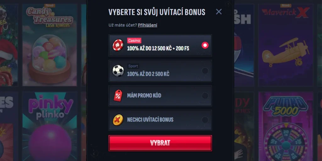 Registrace s bonusem 12 500 Kč