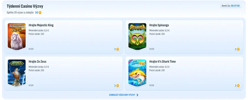 Kasino vyzvy pro hráče