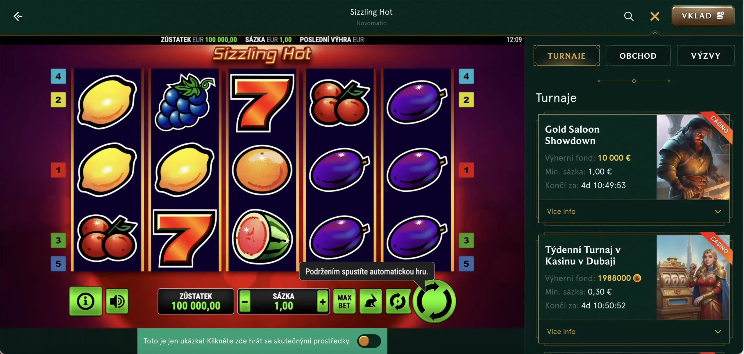 Sizzling Hot - Hrací Automaty Zdarma Neomezeně