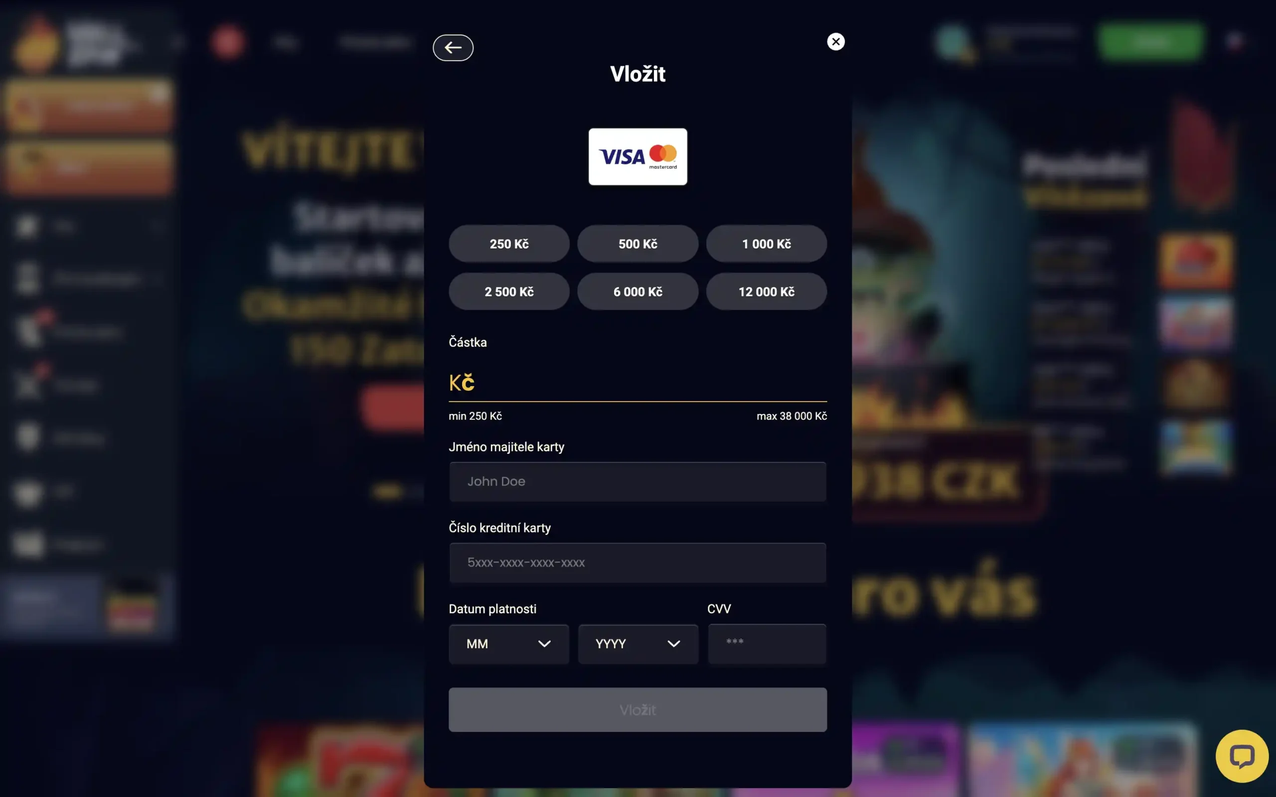 Hellspin casino vklad přes Visa