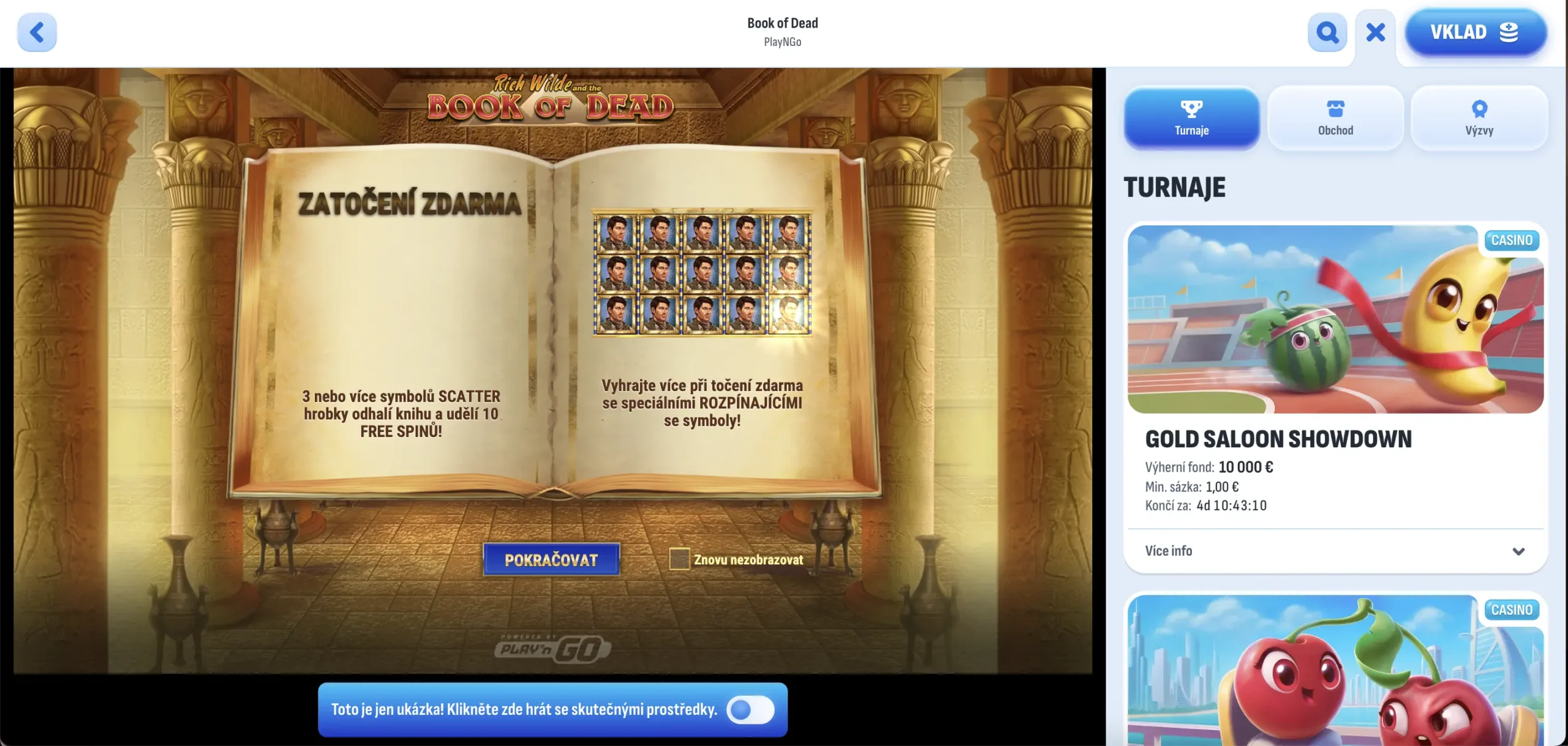 Book of Dead v Nomini Casino