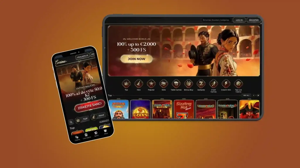 Casino Casina v mobilu a tabletu