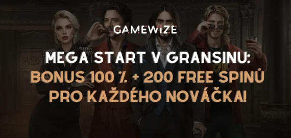 Mega start v Gransinu: Bonus 100 % + 200 free spinů pro každého nováčka!