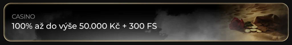 Bonus casina Casino 100% až do výše 50 000Kč + 300 FS