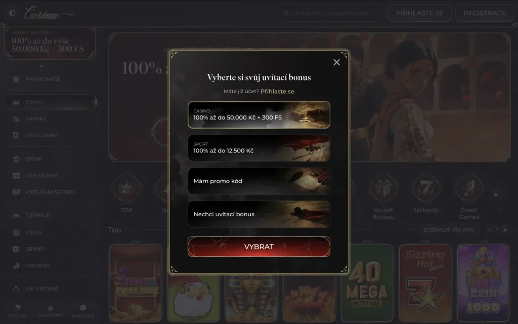 Registrace Casina Casino
