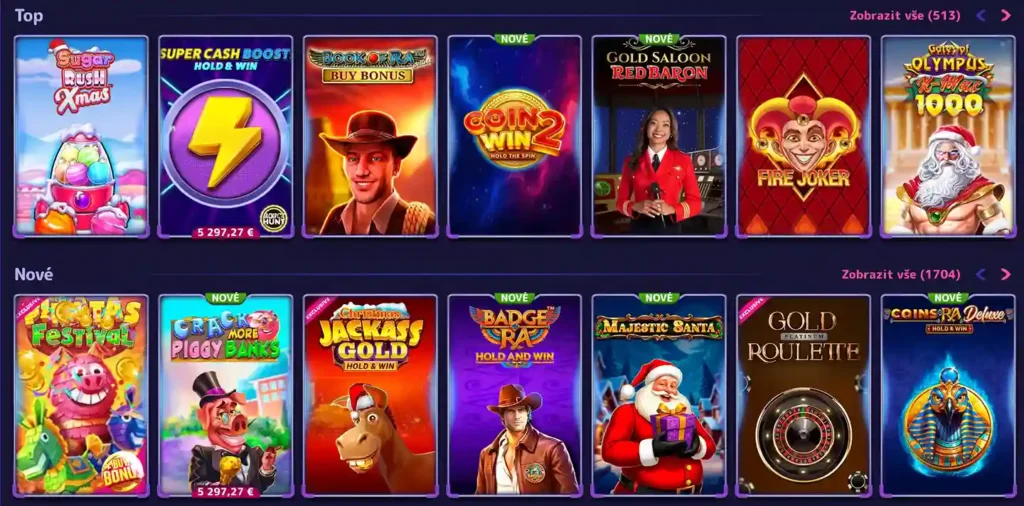 Herní nabídka Alf Casino