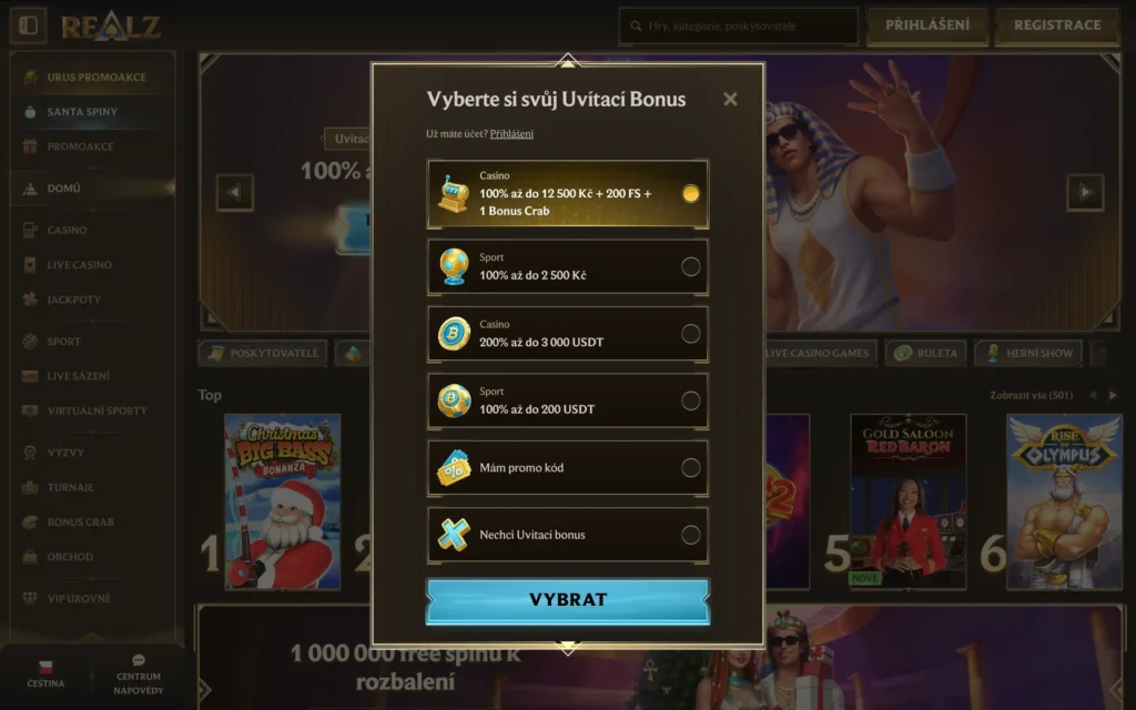 Registrace v casinu Realz