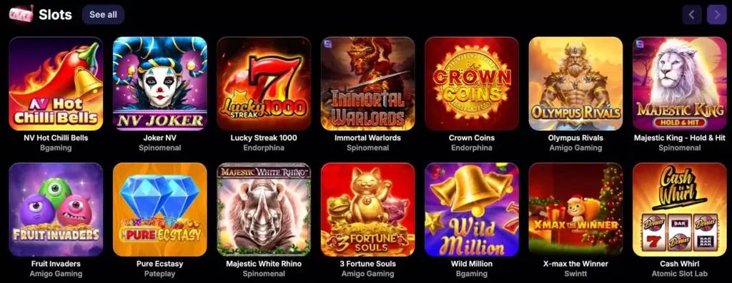 Herní automaty NV casino