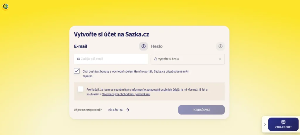 Sazka hry registrace