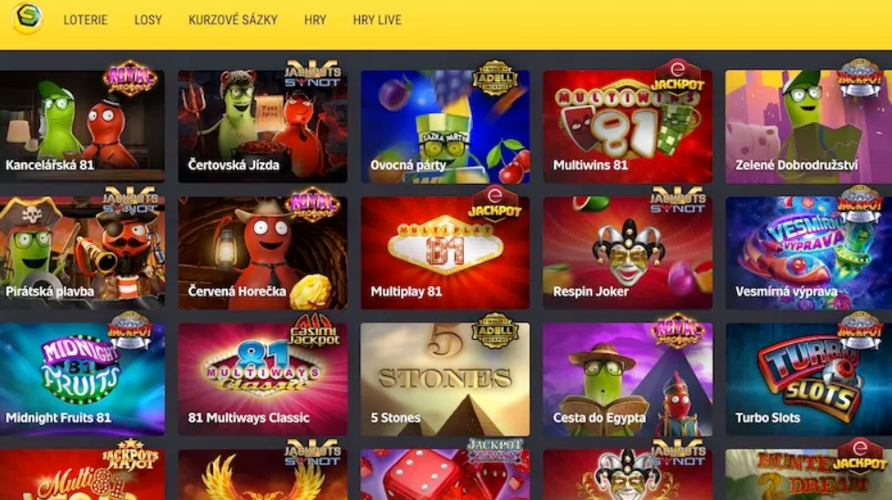 Sazka Aplikace - výběr her