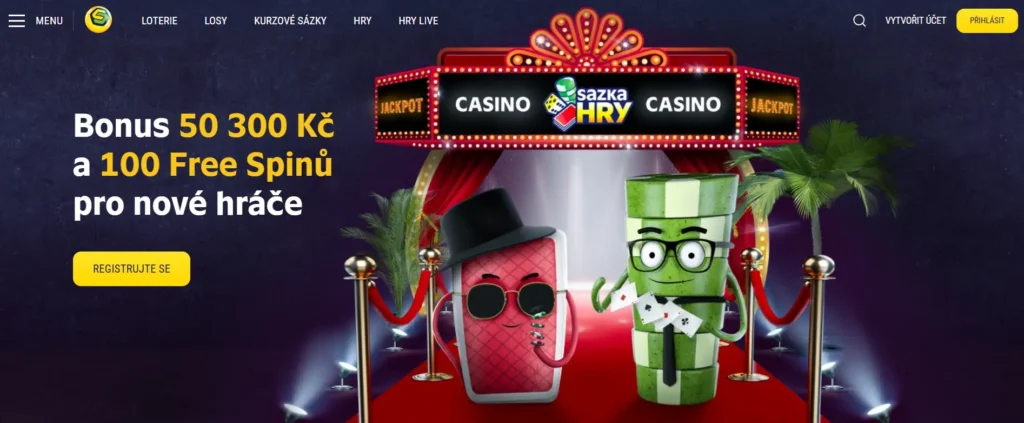 Bonus za registraci Sazka hry