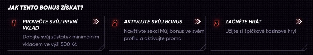 Aktivace bonusu v kasinu Quickwin