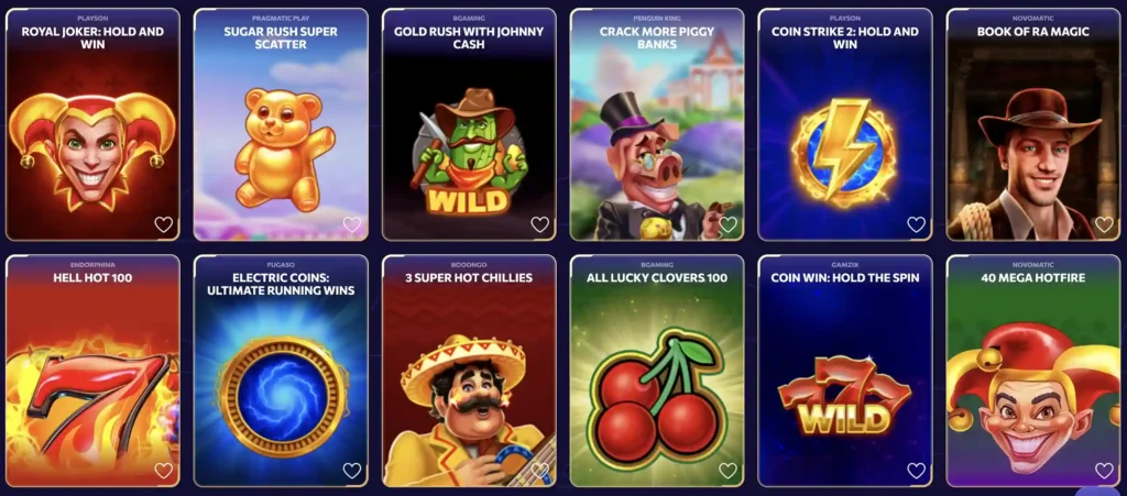 Herní nabídka Winairlines