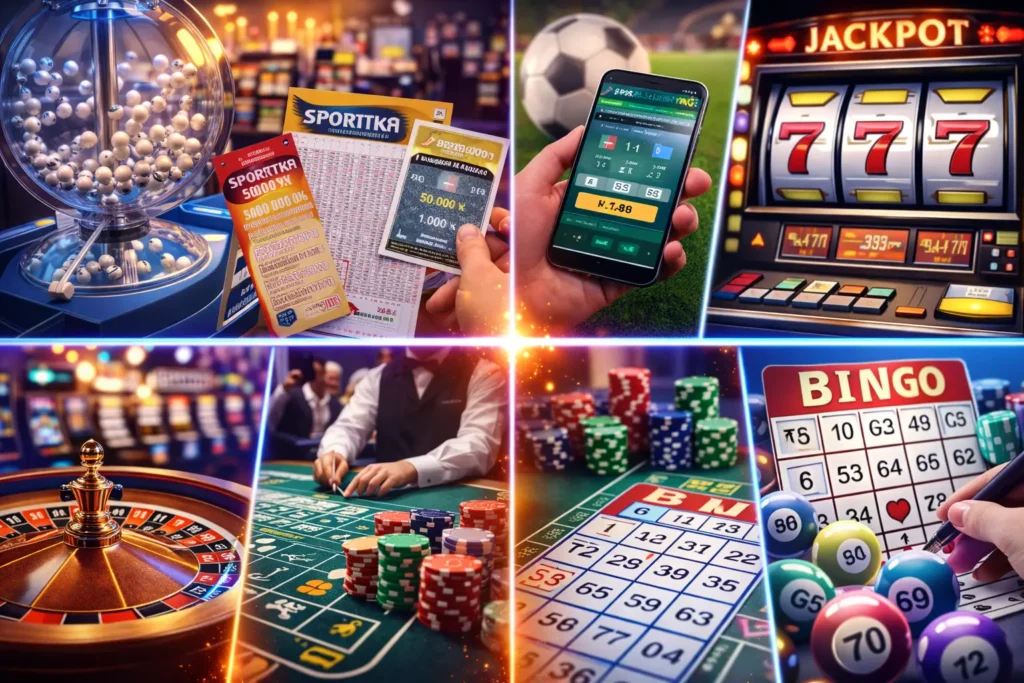 Druhy hazardních her podle zákona