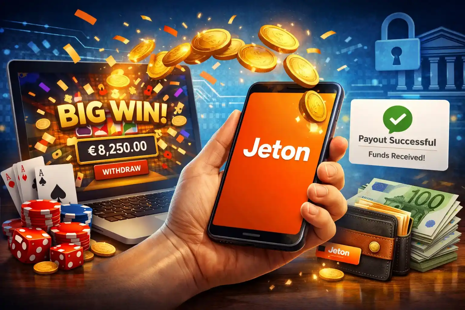 Výběr přes Jeton z online kasina – Rychlé a bezpečné vyplacení výher