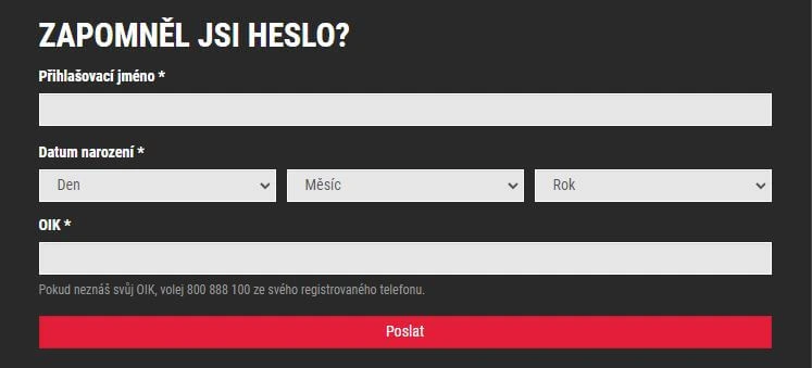 Zapomenuté hesla v SynotTipu