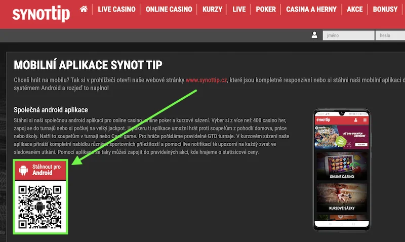 jak stahnout synottip aplikaci