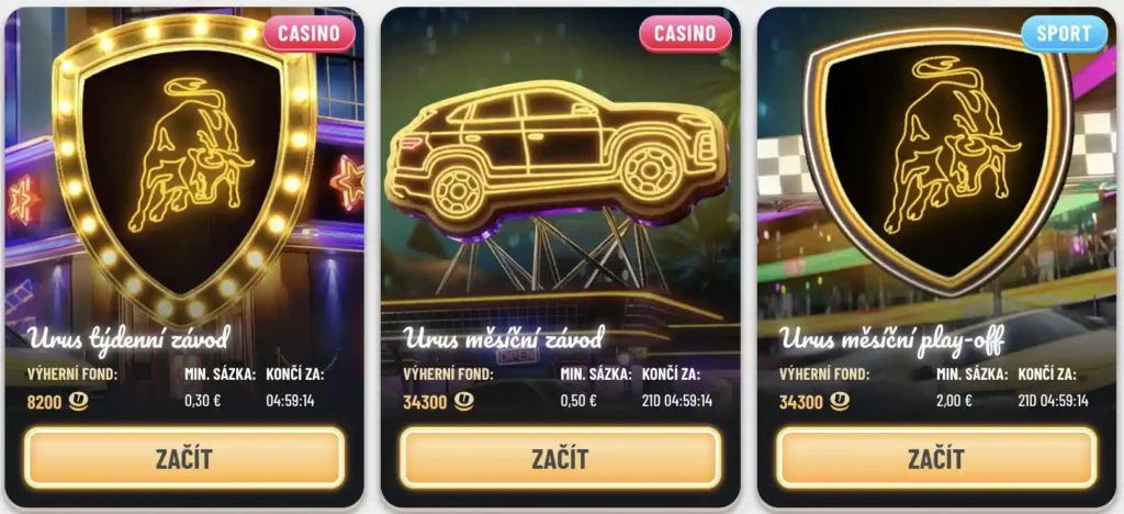 Závody Urus v kasinu Wyns