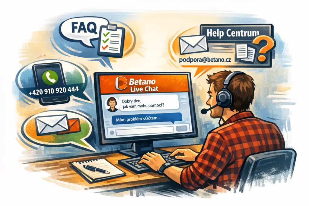 Betano casino podpora