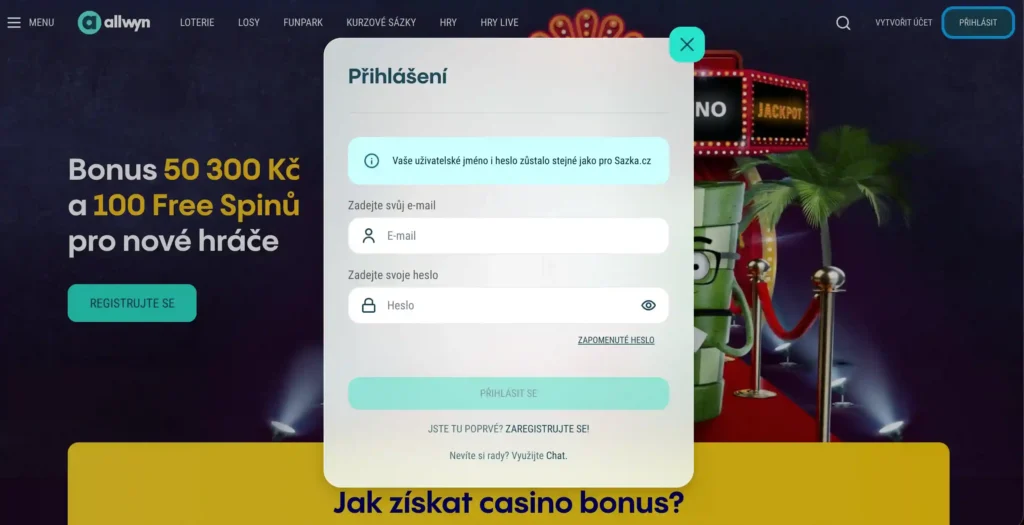 Sazka hry přihlášení