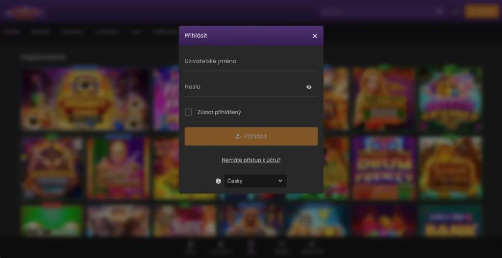 Přihlášení v Zodiac Casino