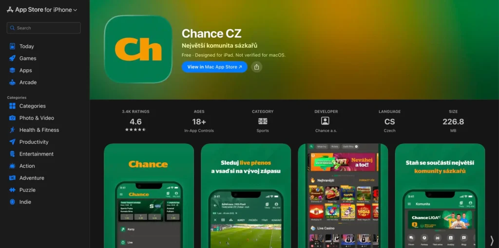 Chance aplikace pro iOS
