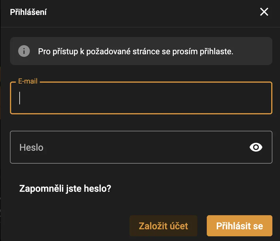 Chance aktivace účtu a první přihlášení
