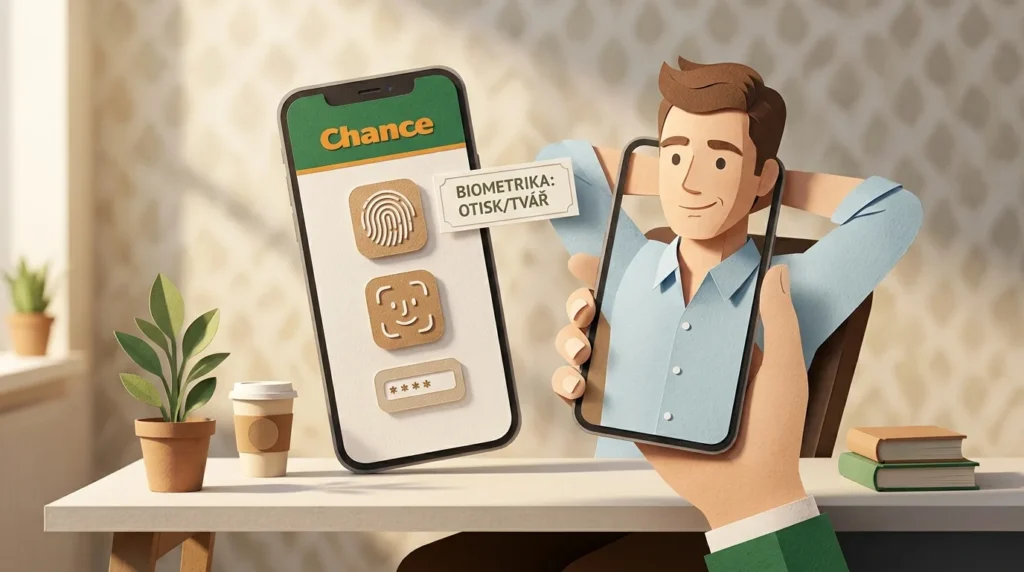 Přihlášení přes mobil a Chance aplikace
