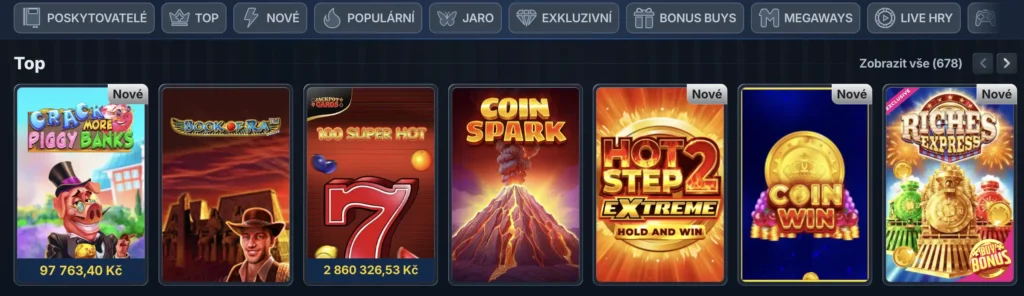 Herní nabídka BetRepublic Casino