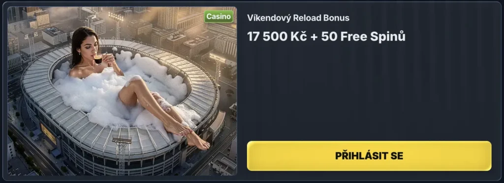 Víkendový vkladový bonus až do 17 500 Kč + 50 free spinů