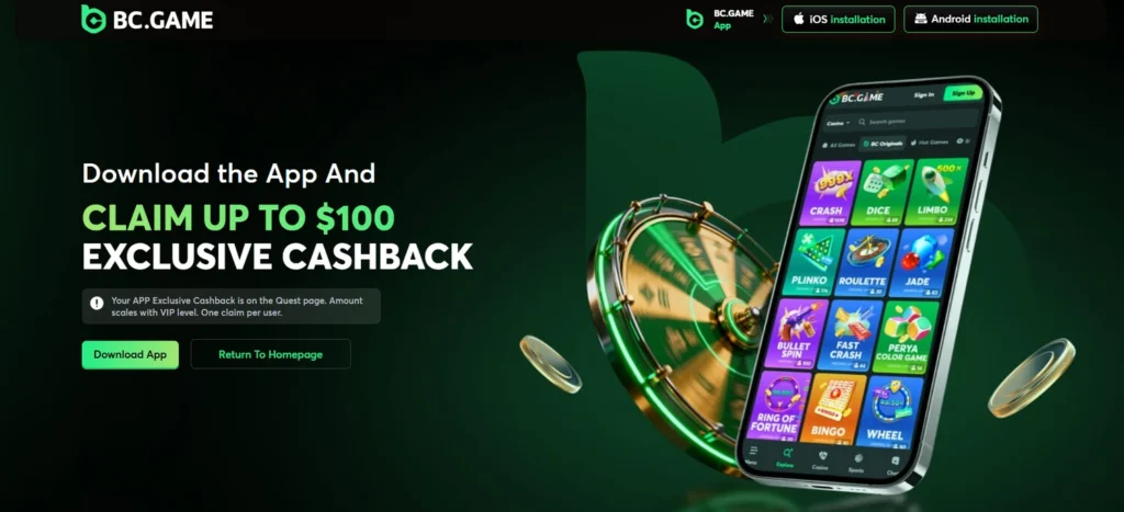 BC.GAME aplikace pro Android a iOS