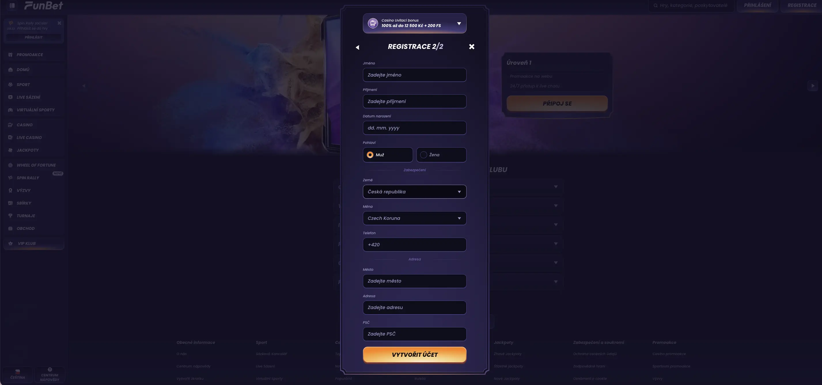 Registrace ve FunBet – výběr uvítacího bonusu