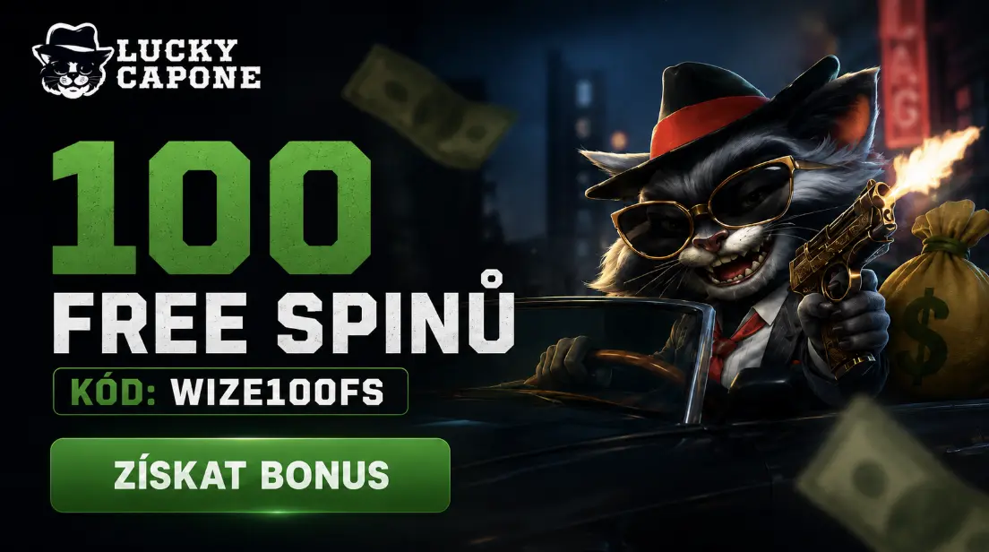 LuckyCapone 100 free spinů s promo kódem WIZE100FS