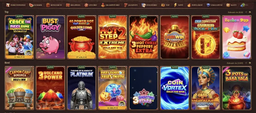 Výběr výherních automatů v CrazyTower Casino – nové a top sloty