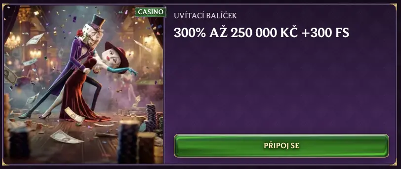 Uvítací bonus v Dice Palace Casino – 300 % až do 250 000 Kč a 300 free spinů