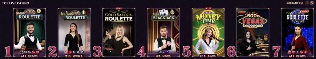 Live casino v Dice Palace Casino – Speed Roulette, Gold Saloon Roulette a Ruby Blackjack
