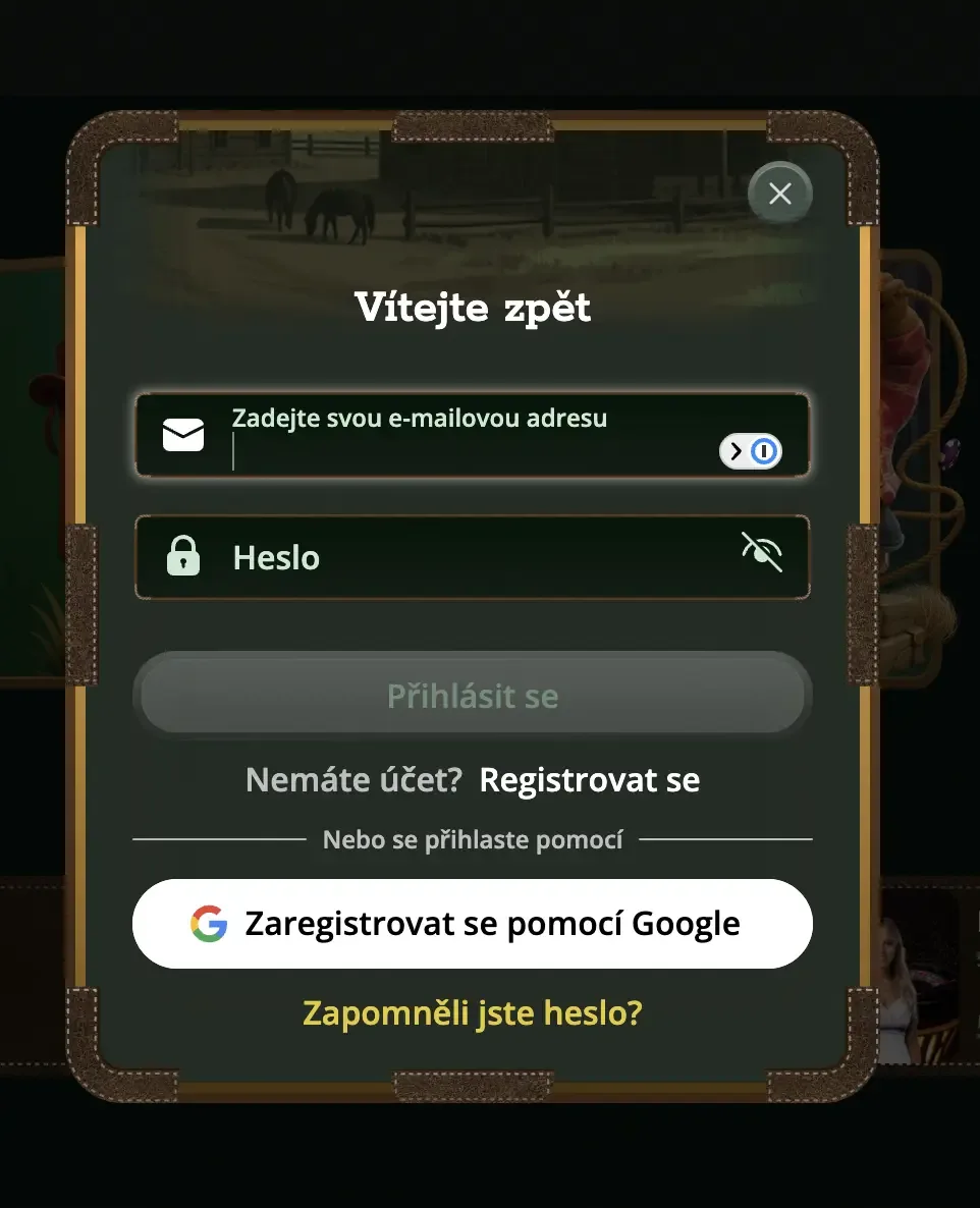 Přihlášení do Cowboyspin Casino – e-mail a heslo, přihlášení přes Google a obnova zapomenutého hesla